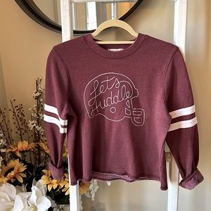 NWT Altar’d State Maroon Football Cropped Sweatshirt.  Size Small